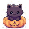 Halloween Cat Kawaii Pumpkin