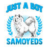 Junge der Samojede liebt Samojedenspitz