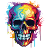 Psychedelischer Rainbow Farbschädel 