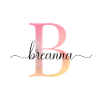 B | Monogramme | Nom | Breanna|Aquarelle