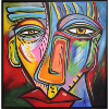Bunte Kopf-Straßenkunst