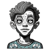 Psychedelic Mysterious Kid Face
