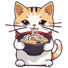 CAT EATING RAMEN