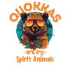 Laughing quokka with sunglasses