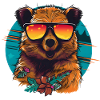 Laughing quokka with sunglasses