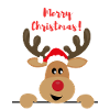Renntier wünscht Frohe Weihnachten