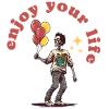 funny zombie with balloons