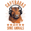 Capybara avec écouteurs