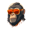 Cool monkey with sunglasses