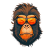 Cool monkey with sunglasses