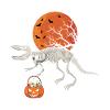 Dinosaur Skeleton Lazy Creepy Halloween