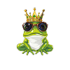 Comic frog with crown