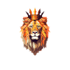 Polygon Lion Royal Crown