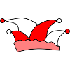 Rot-weiße Narrenkappe