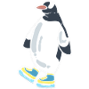 Eislaufpinguin Schlittschuhläufer