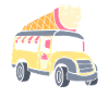 Rosa Eiswagen Eiscreme Scooper