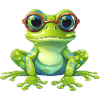 Nerd frog with glasses
