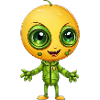 Alien meets peach: fruity encounter