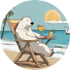 Eisbär im Urlaub