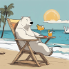 Eisbär bei Sonnenuntergang