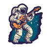 Astronaute avec guitare space guitariste