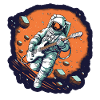 Astronaute avec guitare space guitariste