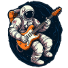 Astronaute avec guitare space guitariste