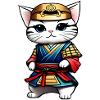 Cute samurai cat