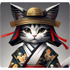 Chat samouraï mignon
