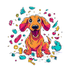 Méfait espiègle du chiot teckel