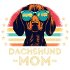 Dachshund with sunglasses retro