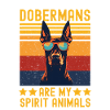 Doberman with sunglasses retro