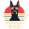Doberman with sunglasses retro