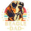 Beagle with sunglasses retro
