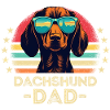 Dachshund with sunglasses retro