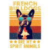 French bulldog with sunglasses retro