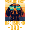 Dachshund with sunglasses retro
