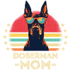 Dobermann mit sonnenbrille retro