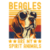Beagle with sunglasses retro