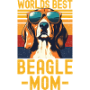 Beagle with sunglasses retro