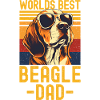 Beagle with sunglasses retro