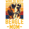 Beagle with sunglasses retro