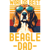Beagle mit sonnenbrille retro