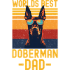 Doberman with sunglasses retro