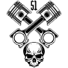 Moped Skull S51 Kolben Logo