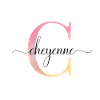 C | Monogramme | Nom | CheyeneAquarelle