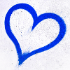 Deep blue grunge heart
