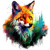 Renard aquarelle, Fox