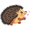 Cute hedgehog with hearts