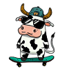 Coole Kuh Skateboarding